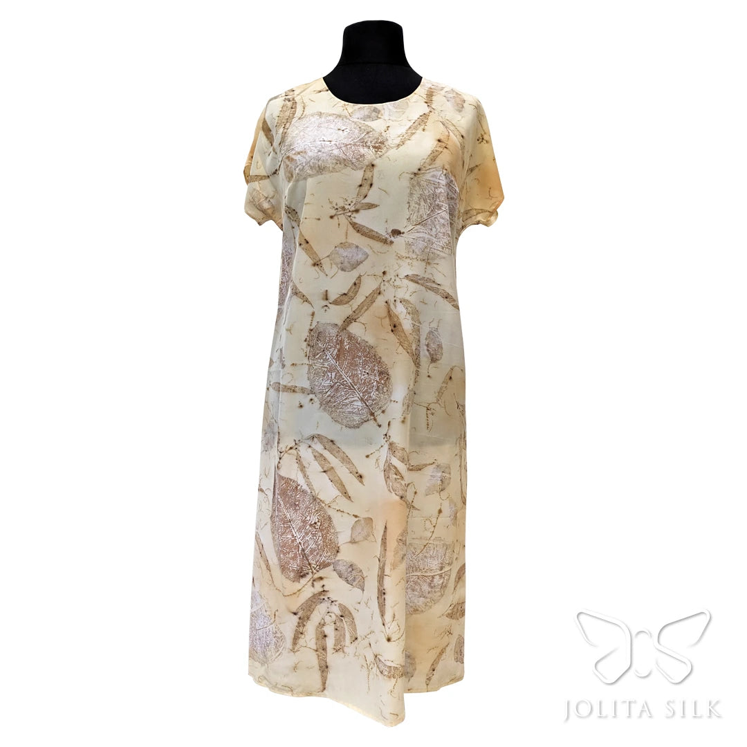 gelsva silkine suknele
