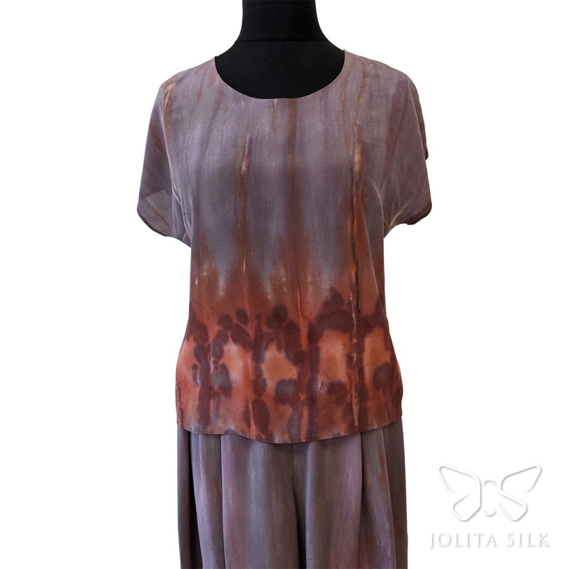 vienetinis silkinis kelniu kostiumelis