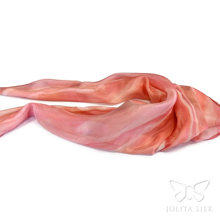 Kvadratinė šilko skarelė "Rodochrozitas"