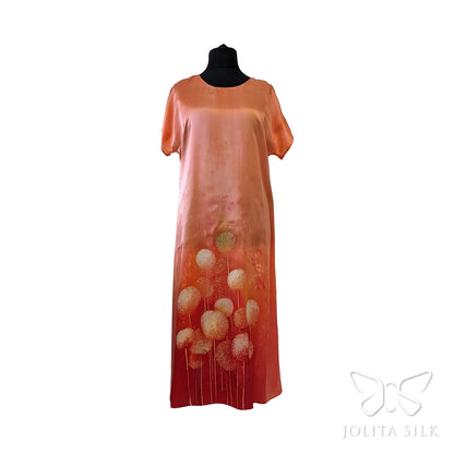 Rankų darbo šilkinė suknelė "Pienės pūkas"